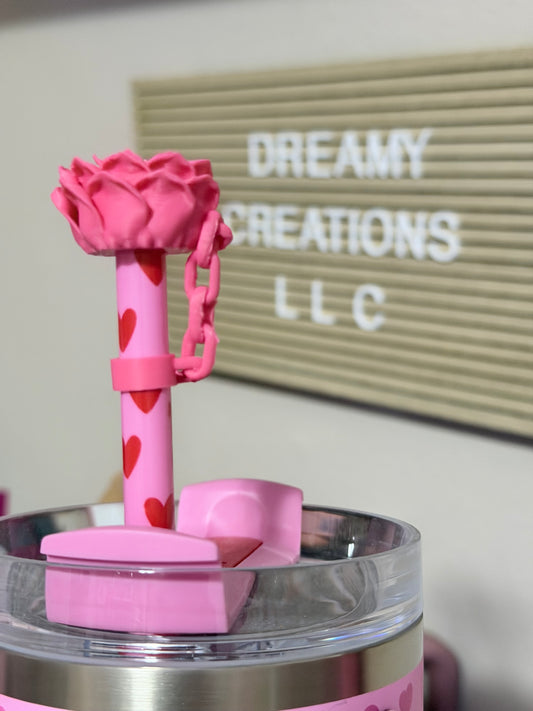 Peony 3d Straw topper for Stanley