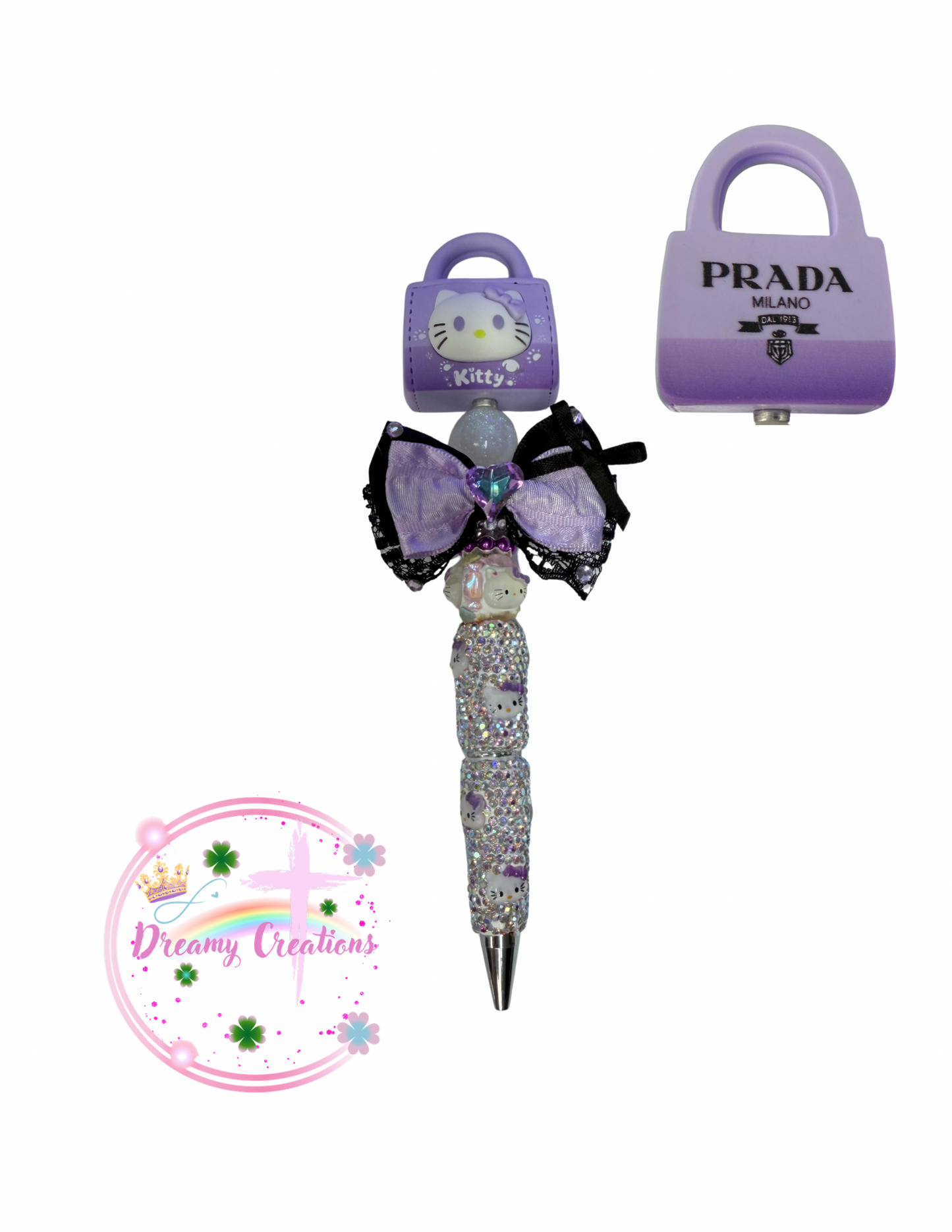 Hello in purple designer bag